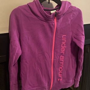 Purple Under Armor Zip up hoodie, Youth XL